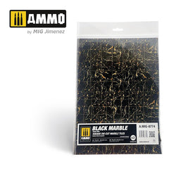 PREORDER Ammo by MIG -  Dioramas - Marble - Black Marble - Round Die Cut Marble Tiles 2pc