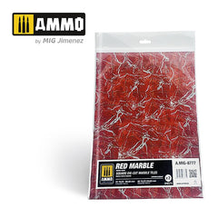 PREORDER Ammo by MIG -  Dioramas - Marble - Red Marble - Square Die Cut Marble Tiles 2pc