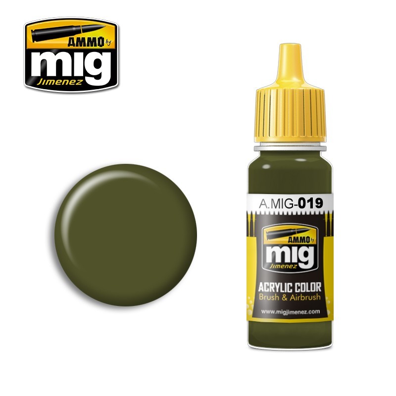 PREORDER Ammo by MIG - Acrylic Color - 4Bo Russian Green 17ml