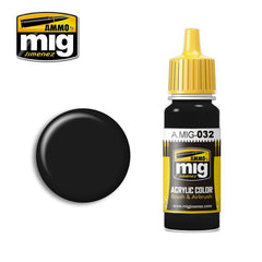 PREORDER Ammo by MIG - Acrylic Color - Satin Black 17ml