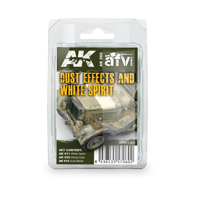 PREORDER AK Interactive - Weathering Sets  - Dust Effects And White Spirit Set