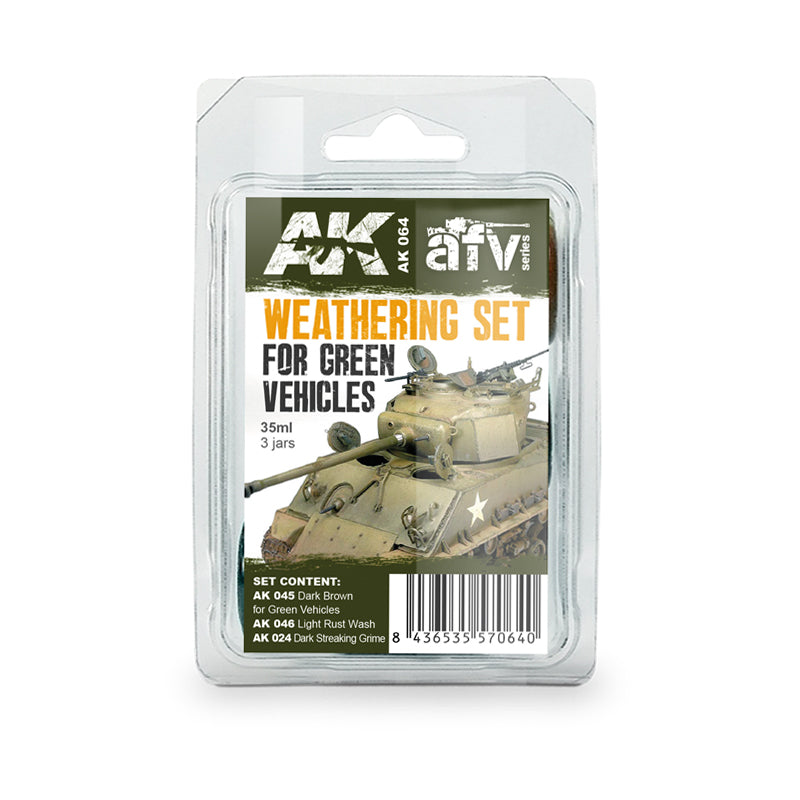 PREORDER AK Interactive - Weathering Sets  - Green Vehicles Weathering Set