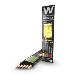 PREORDER AK Interactive - Weathering Pencils Sets - Watercolor Pencil Set Chipping