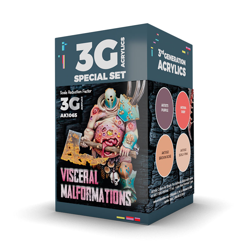 PREORDER AK Interactive - 3 Gen Acrylics - Wargame Set. Visceral Malformations.