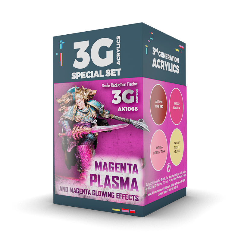 PREORDER AK Interactive - 3 Gen Acrylics - Wargame Color Set. Magenta Plasma And Glowing Effe