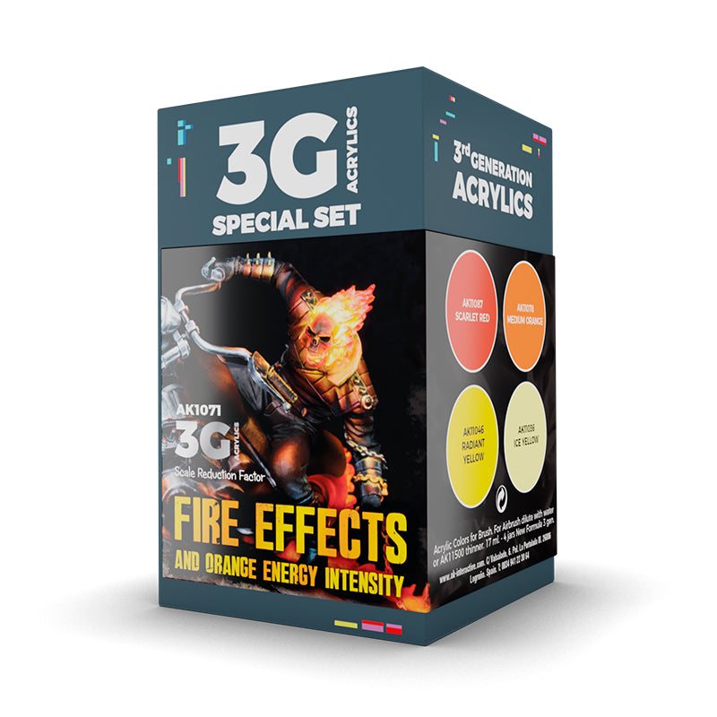 PREORDER AK Interactive - 3 Gen Acrylics - Wargame Color Set. Fire Effects.