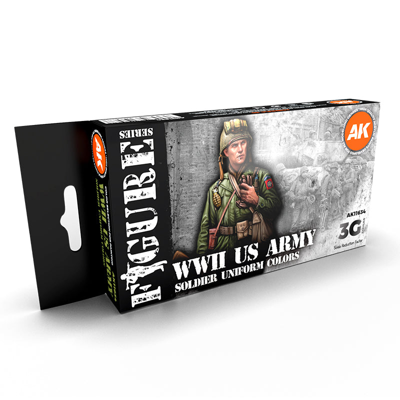 PREORDER AK Interactive - 3 Gen Acrylics - WW2 Us Uniform Colors