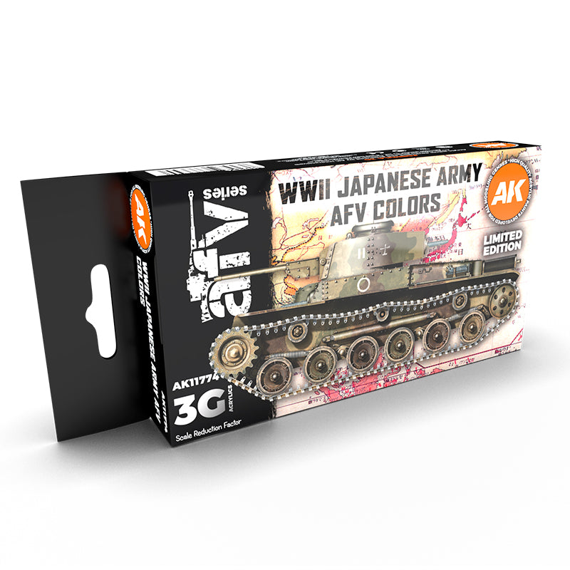 PREORDER AK Interactive - 3 Gen Acrylics - WW2 Japanese Army Afv Colors Set