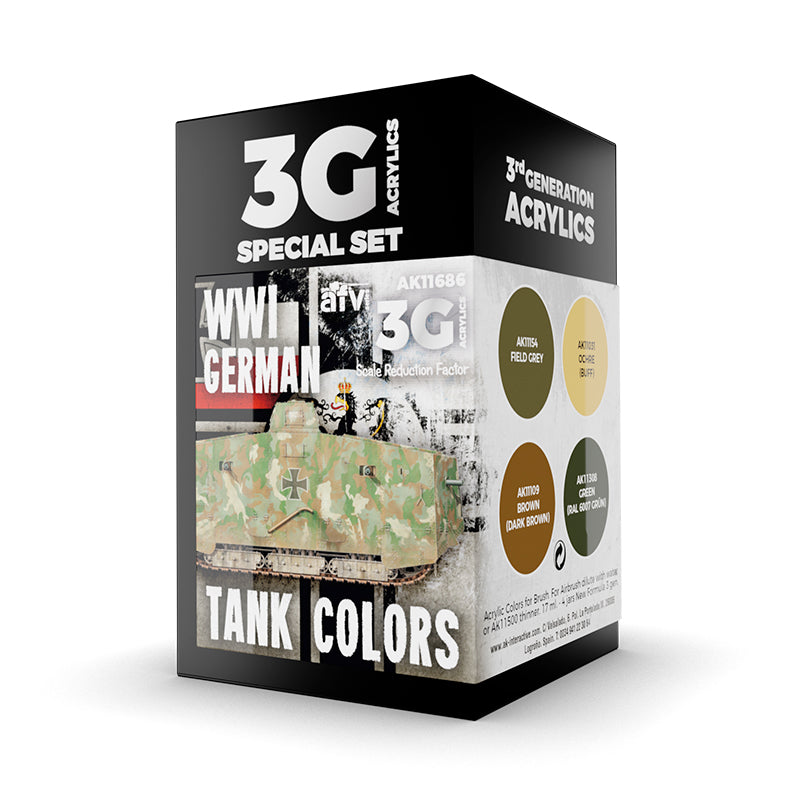 PREORDER AK Interactive - 3 Gen Acrylics - Wwi German Tank Colors