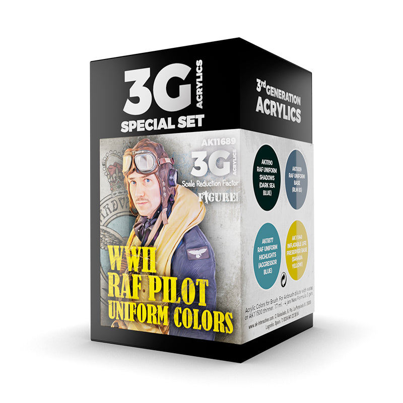 PREORDER AK Interactive - 3 Gen Acrylics - WW2 Raf Uniform Colors