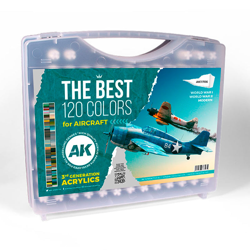 PREORDER AK Interactive - 3 Gen Acrylics - 3G Plastic Briefcase 120 Aircraft Colors