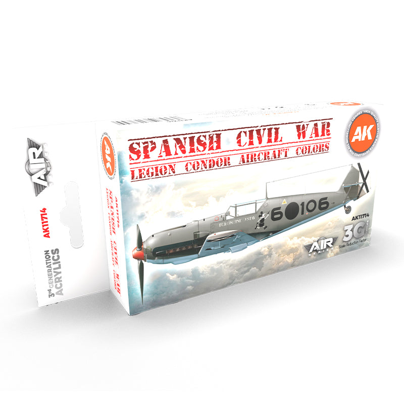 PREORDER AK Interactive - 3 Gen Acrylics - Spanish Civil War. Legion Condor Aircraft  Set