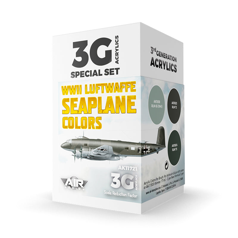 PREORDER AK Interactive - 3 Gen Acrylics - WW2 Luftwaffe Seaplane Colors Set