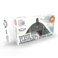 PREORDER AK Interactive - 3 Gen Acrylics - WW2 Us Aircraft Interior Colors Set