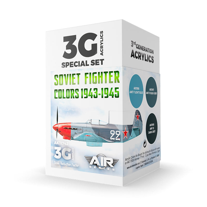 PREORDER AK Interactive - 3 Gen Acrylics - Soviet Fighter Colors 1943-1945 Set