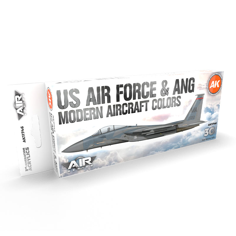 PREORDER AK Interactive - 3 Gen Acrylics - Us Air Force & Ang Modern Aircraft Colors Set