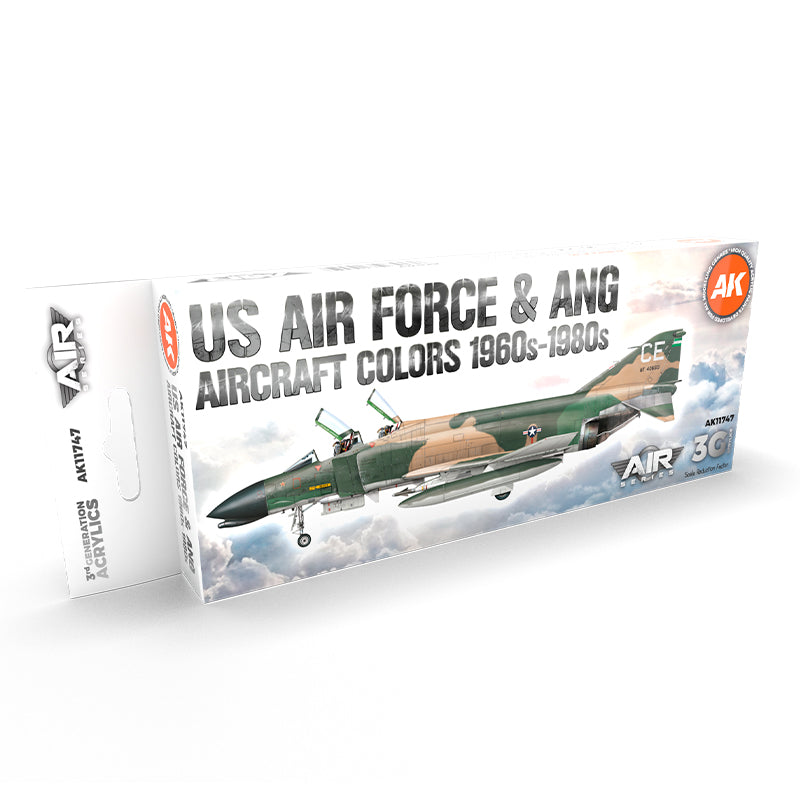 PREORDER AK Interactive - 3 Gen Acrylics - Us Air Force & Ang Aircraft 1960S-1980S Set