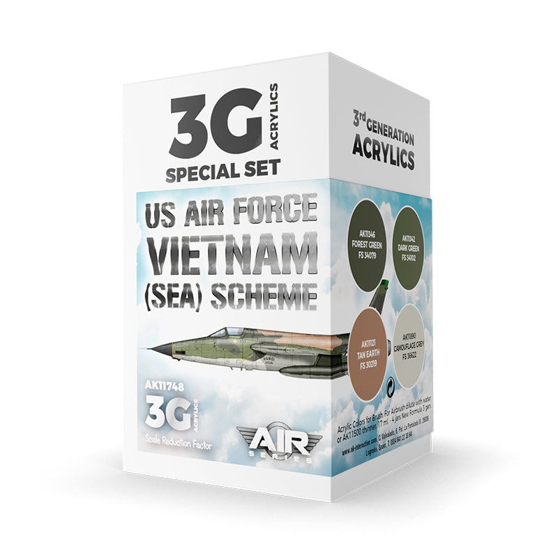 PREORDER AK Interactive - 3 Gen Acrylics - Us Air Force South East Asia (Sea) Scheme Set