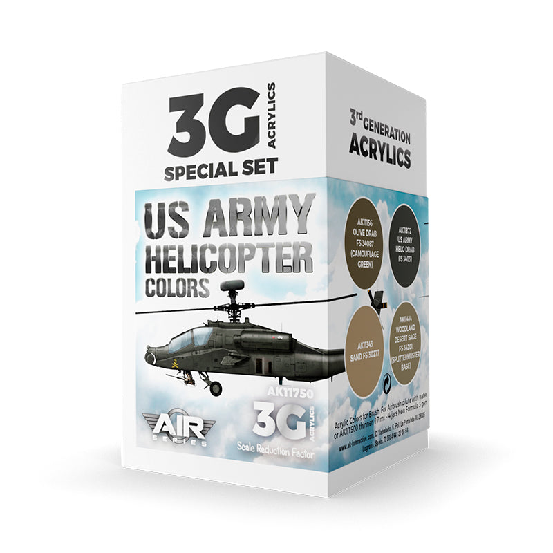 PREORDER AK Interactive - 3 Gen Acrylics - Us Army Helicopter Colors Set