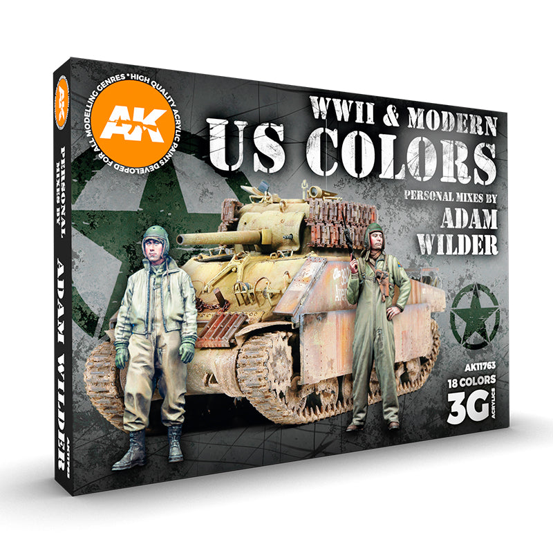 AK Interactive - 3 Gen Sets - WW2 & Modern Us Colors - Signature Set By Adam Wilder