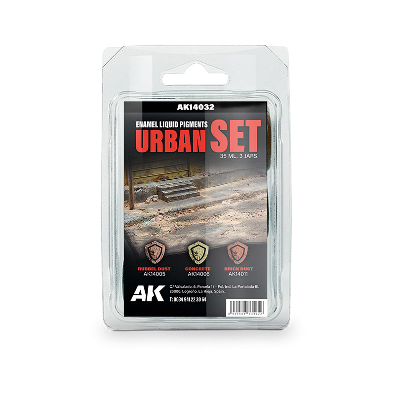 PREORDER AK Interactive - Pigments  - Urban Set - Liquid Pigment  (3 Ref)