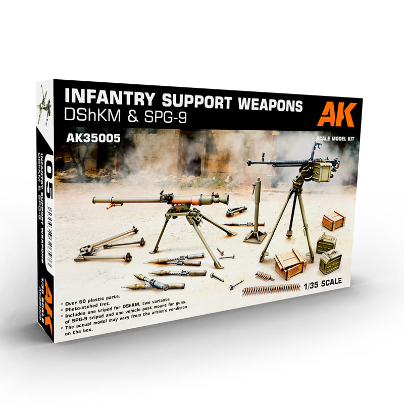 PREORDER AK Interactive - Scale Models  - Infantry Support Weapon Set 1: Dshkm & Spg-9