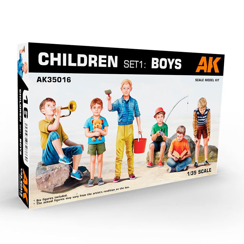 PREORDER AK Interactive - Scale Models  - Children Set 1: Boys 1/35