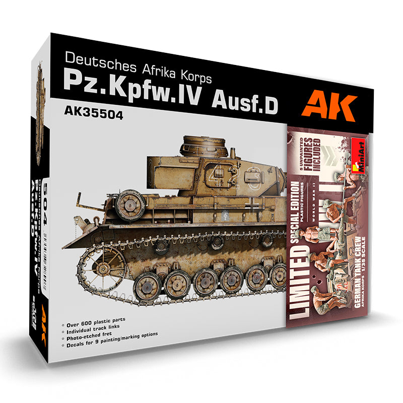 PREORDER AK Interactive - Scale Models  - Afrika Korps +5 Figures German Tank Crew Afrika Korps 1/35