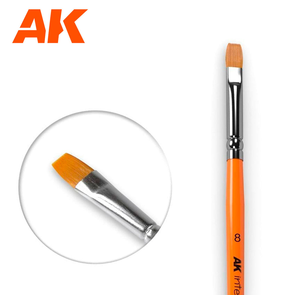 PREORDER AK Interactive - Brushes  - Flat Brush 8 Synthetic