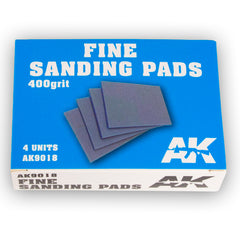 AK Interactive - Tools  - Fine Sanding Pads 400 grit. 4 Units