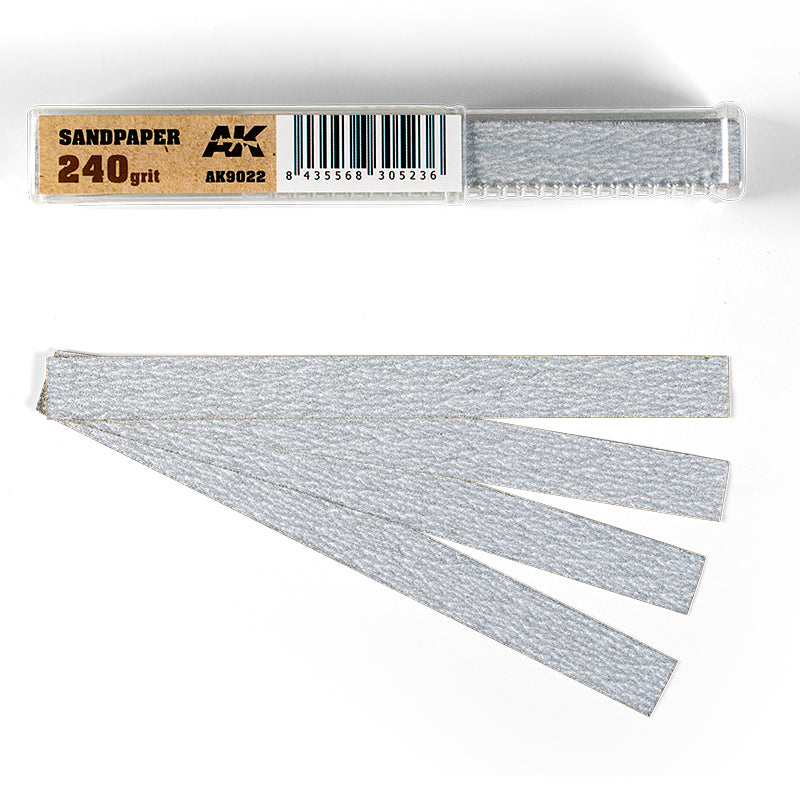 AK Interactive - Tools  - Dry Sandpaper 240 grit X 50 Units