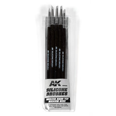 PREORDER AK Interactive - Tools  - Set Of 5 Silicone Brushes Medium Hard Tip Medium