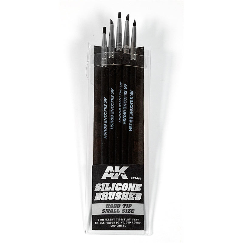 PREORDER AK Interactive - Tools  - Set Of 5 Silicone Brushes Hard Tip Small