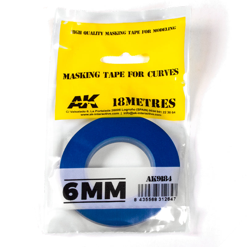 PREORDER AK Interactive - Basics  - Blue Masking Tape For Curves 6mm