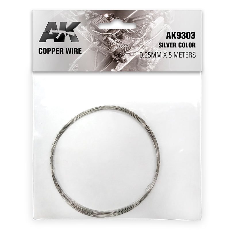 PREORDER AK Interactive - Accessories - Copper Wire 0.25mm X 5 Meters Silver Color