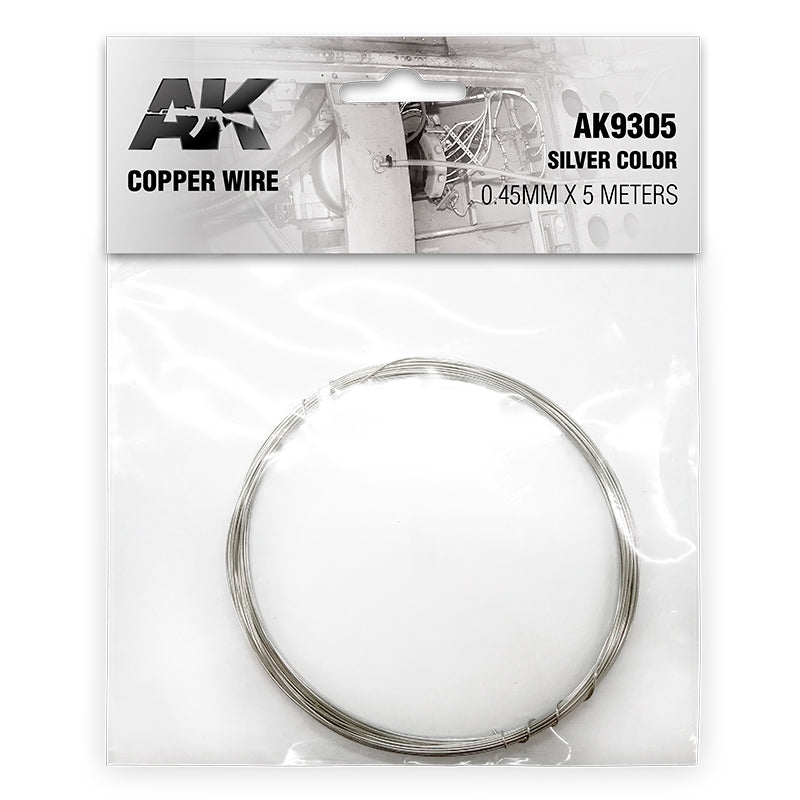 PREORDER AK Interactive - Accessories - Copper Wire 0.45mm X 5 Meters Silver Color