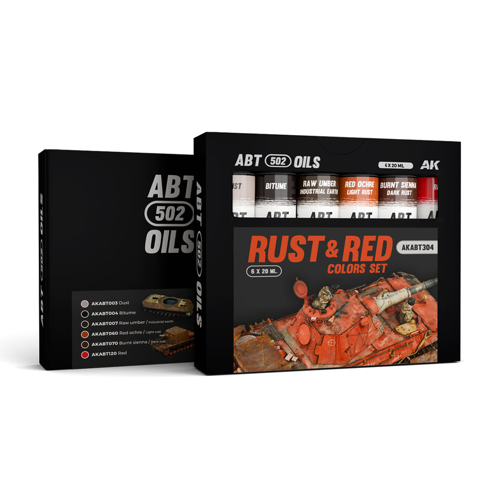 PREORDER AK Interactive - Oils - Rust & Red Colors Set