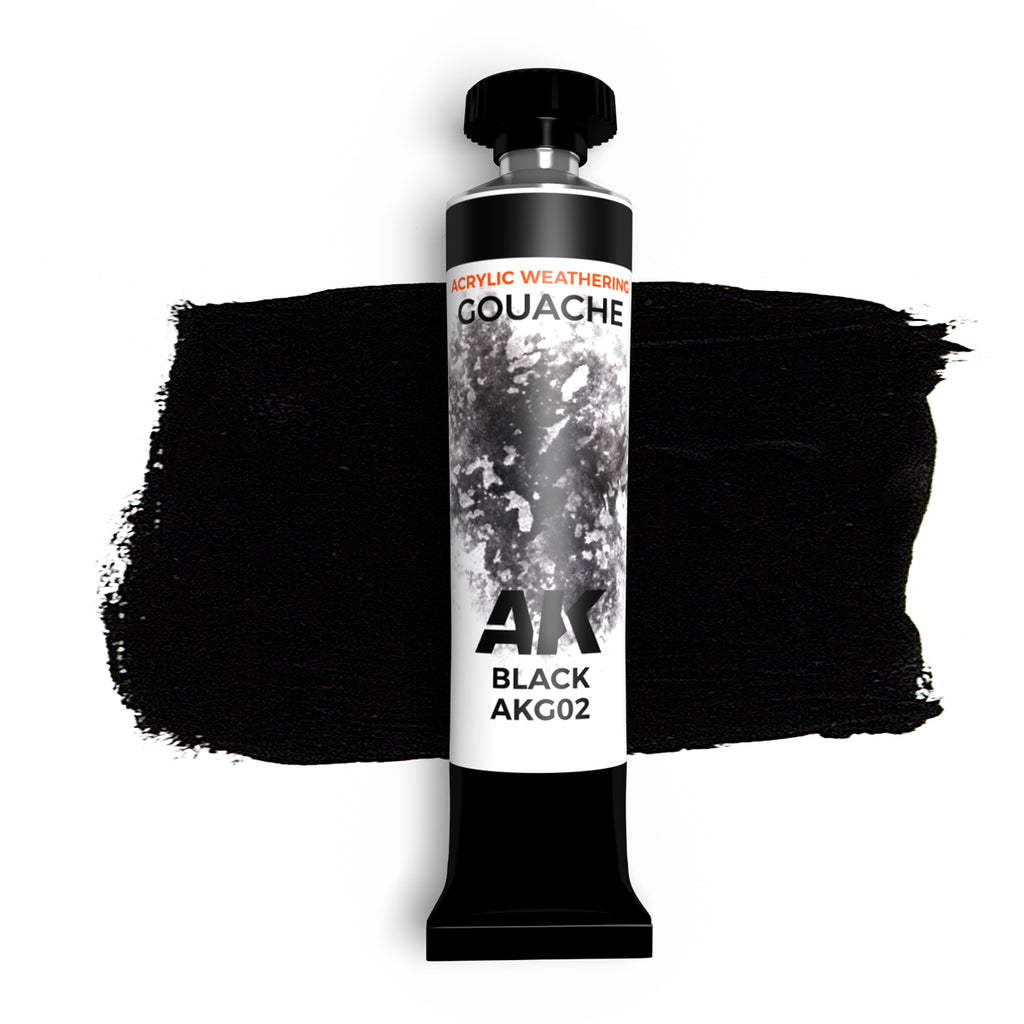 PREORDER AK Interactive - Gouache Paints - Black - Ak Gouache 20 Ml.