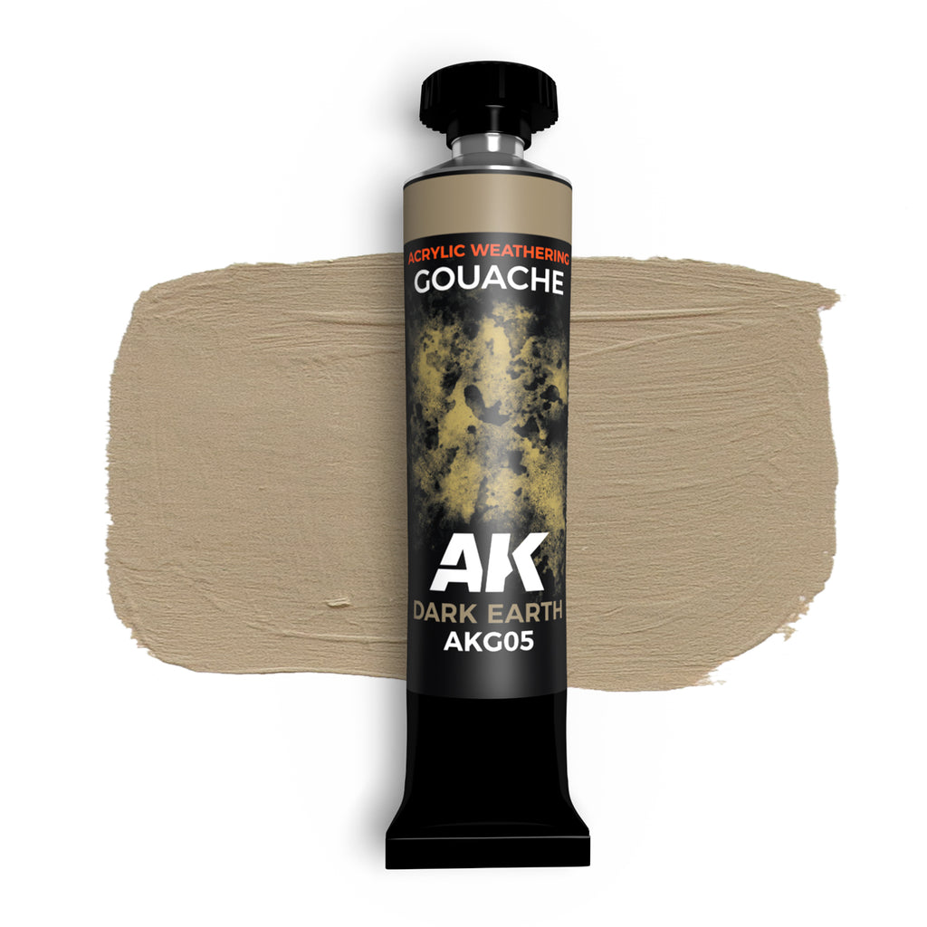 PREORDER AK Interactive - Gouache Paints - Dark Earth - Ak Gouache 20 Ml.