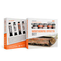 PREORDER AK Interactive - Gouache Paints - Weathering Effects Set - Ak Gouaches