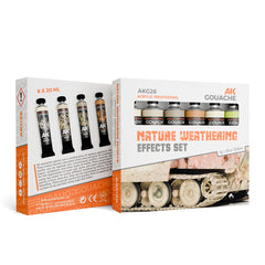 PREORDER AK Interactive - Gouache Paints - Nature Weathering Effects Set - Ak Gouaches