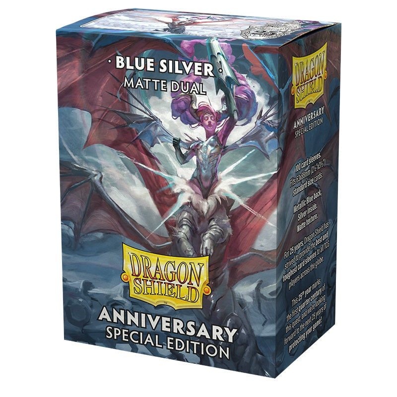 Dragon Shield: Sleeves - Matte Dual - Anniversary Special Edition: Blue Silver