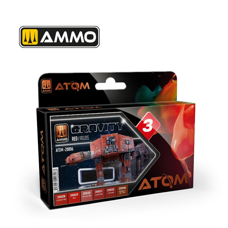 PREORDER Ammo by MIG - Atom Color - Gravity Set 3 -Red Set
