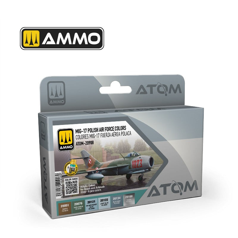 PREORDER Ammo by MIG - Atom Color - Mig-17 Polish Air Force Colors Set Set
