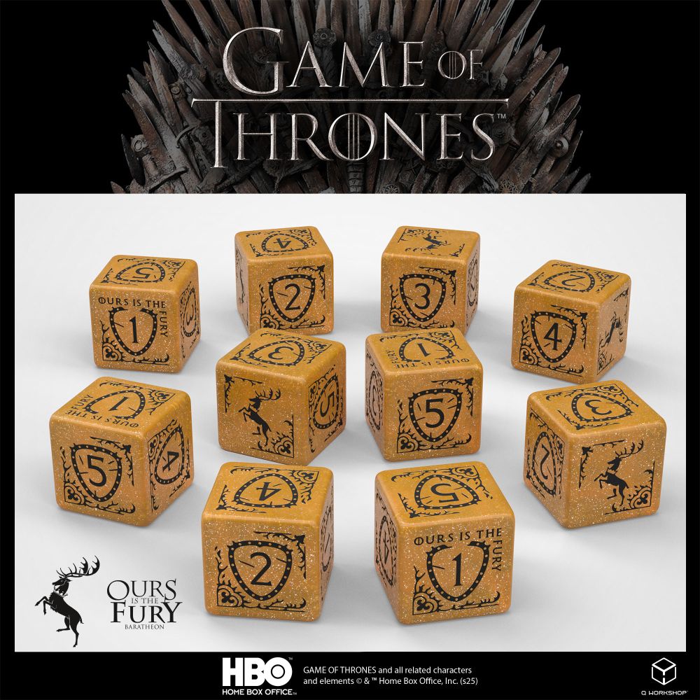 PREORDER Q Workshop - Game of Thrones - Baratheon Dice Set 10x D6