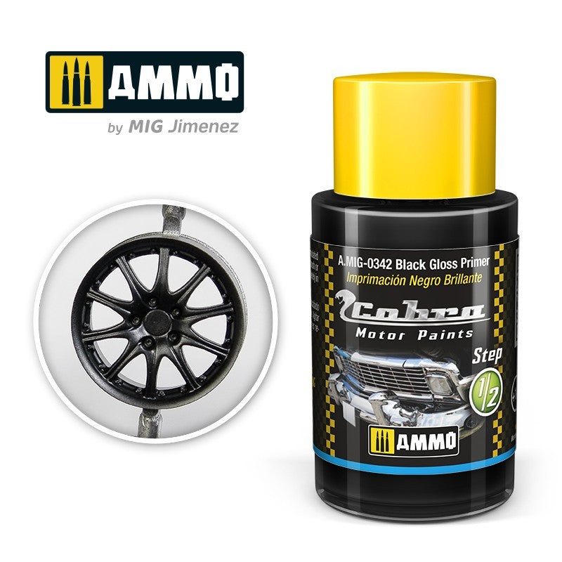 PREORDER Ammo by MIG - Cobra Motor - Black Gloss Primer 30ml