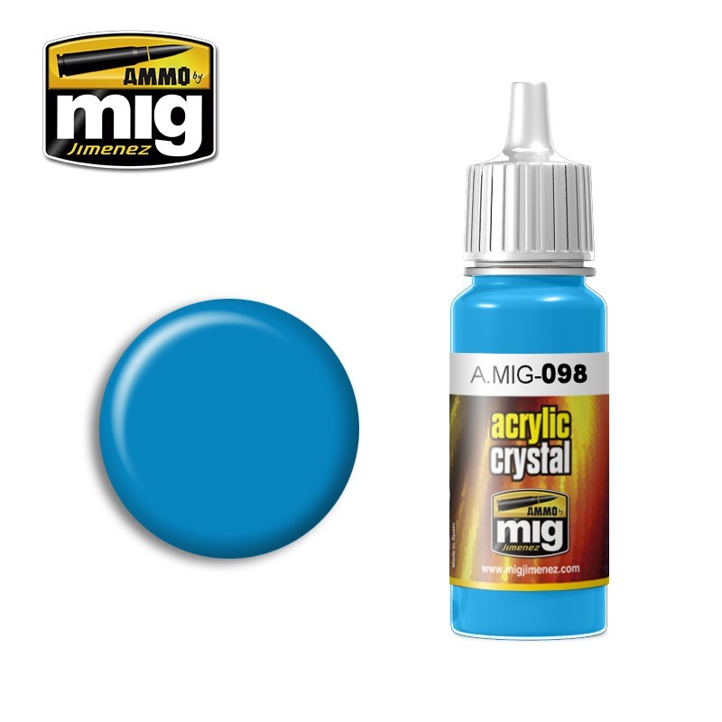 PREORDER Ammo by MIG - Acrylic Color - Crystal - Light Blue 17ml