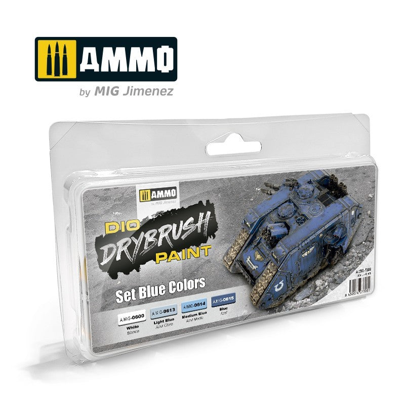 PREORDER Ammo by MIG - Drybrush - Blue Colors Set