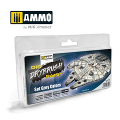 PREORDER Ammo by MIG - Drybrush - Grey Colors Set