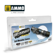 PREORDER Ammo by MIG - Drybrush - Metallic Colors Set